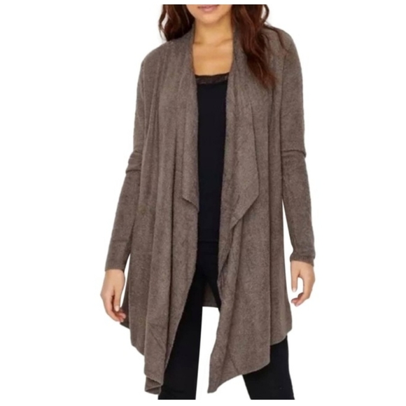 Barefoot dreams cozychic lite brown cardigan